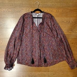 Derek Lam 10 Crosby floral blouse with metallic detail